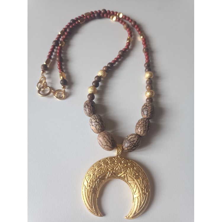 Grand collier Jaspe rouge "Terre d'abondance" Grand collier Jaspe rouge "Terre d'abondance"