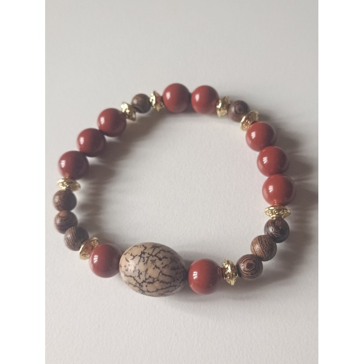Bracelet Jaspe rouge "Terre d'abondance" Bracelet Jaspe rouge "Terre d'abondance"