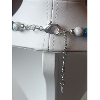 Collier Howlite et Apatite bleue "Equilibre émotionnel"
