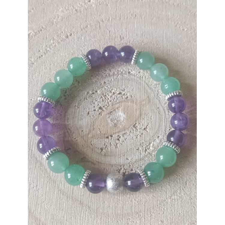 Bracelet Améthyste/Aventurine "Méditation et création" Bracelet Améthyste/Aventurine "Méditation et création"