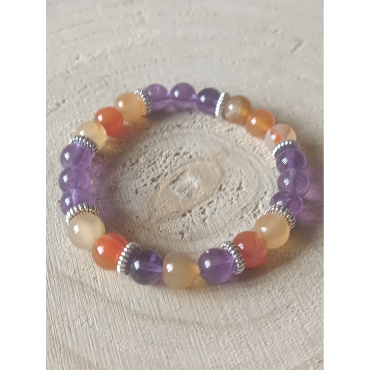 Bracelet Améthyste/Cornaline"Vitalité et réceptivité" Bracelet Améthyste/Cornaline"Vitalité et réceptivité"