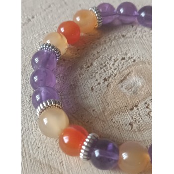 Bracelet Améthyste/Cornaline"Vitalité et réceptivité"
