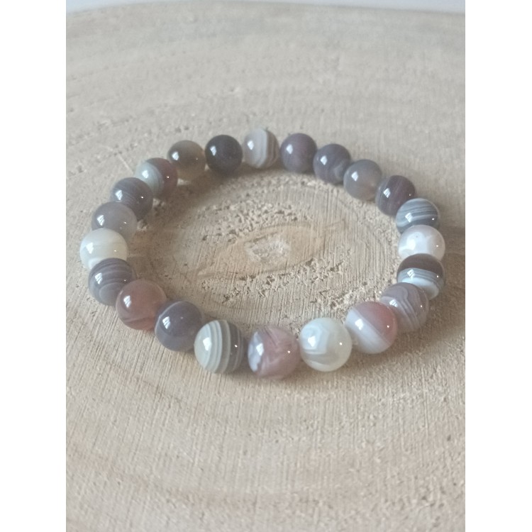 Bracelet Agate du Botswana "Estime de soi" Bracelet Agate du Botswana "Estime de soi"