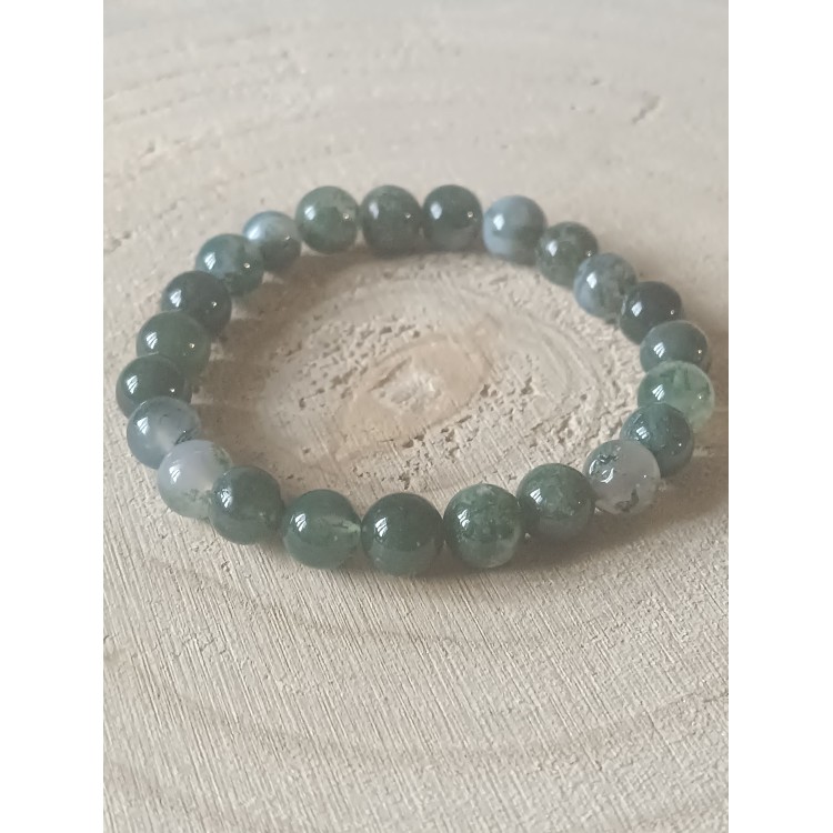Bracelet Agate Mousse "Nature et vitalité"