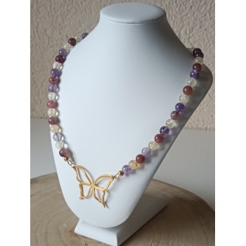 Collier Super Seven et Papillon "Elévation des 7 énergies"