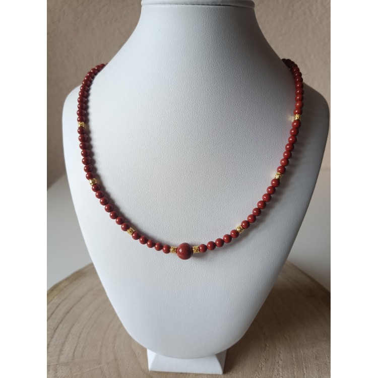Collier Jaspe rouge "Ancrage et dynamisme"