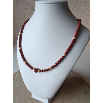 Collier Jaspe rouge "Ancrage et dynamisme"