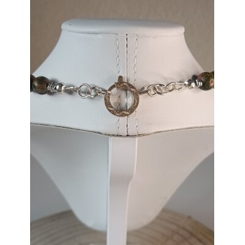 Collier Unakite et noisetier "Guérison émotionnelle"