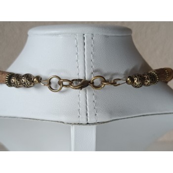 Collier Mokaite et bois de noisetier "Soin corps/esprit"