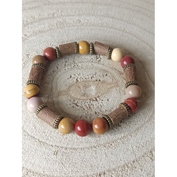 Bracelet Mokaite et noisetier "Soin corps/esprit" Bracelet Mokaite et noisetier "Soin corps/esprit"