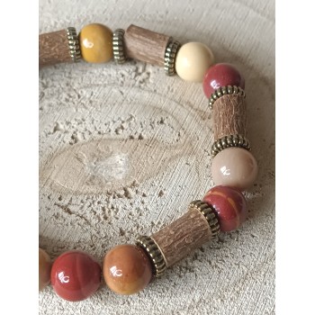 Bracelet Mokaite et noisetier "Soin corps/esprit"