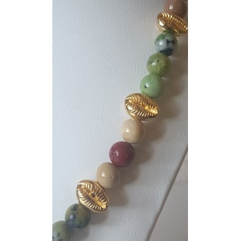 Collier Chrysoprase citron et mokaite "Estime de soi"