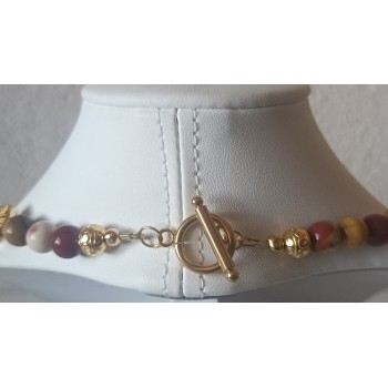 Collier Chrysoprase citron et mokaite "Estime de soi"