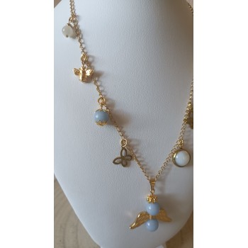 Collier "Mon ange" en Angélite "Paix du coeur"