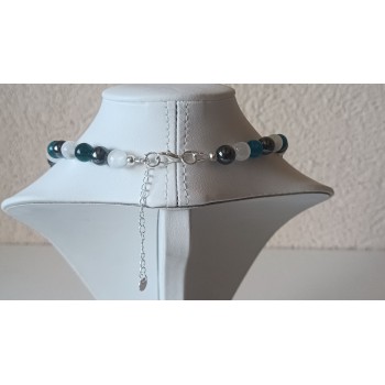 Collier "Capacité créatrice" en Apatite - Sélénite - Hématite