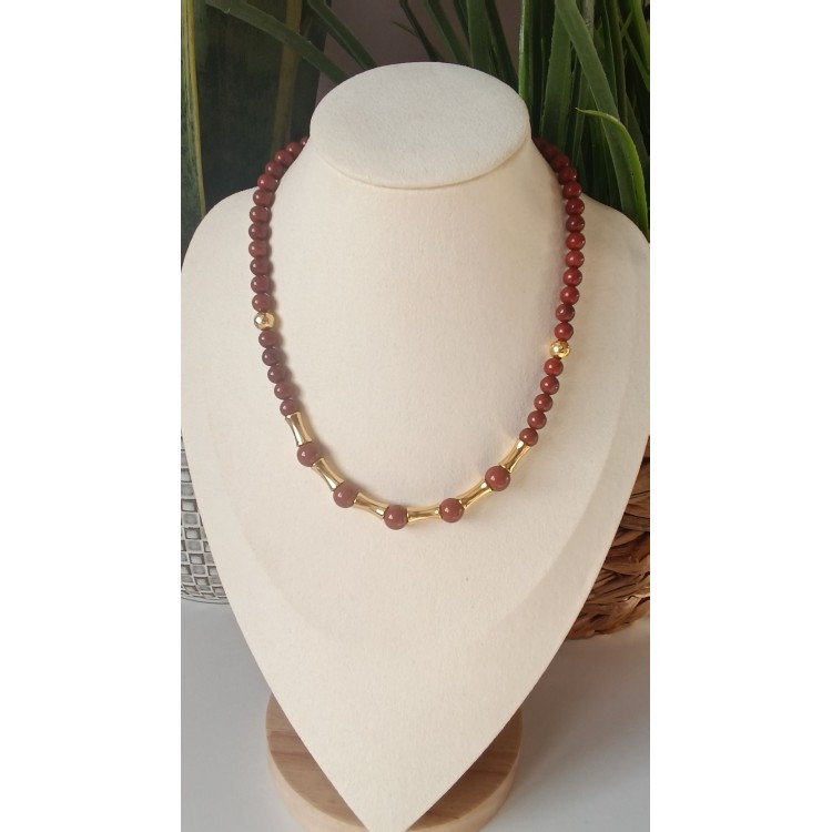 Collier "Vitalité et détermination" Jaspe rouge Collier "Vitalité et détermination" Jaspe rouge