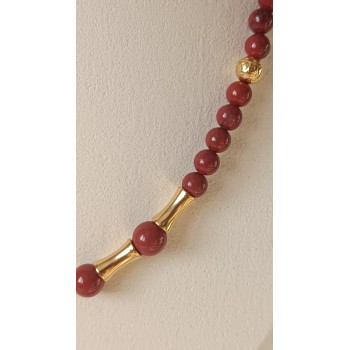 Collier "Vitalité et détermination" Jaspe rouge