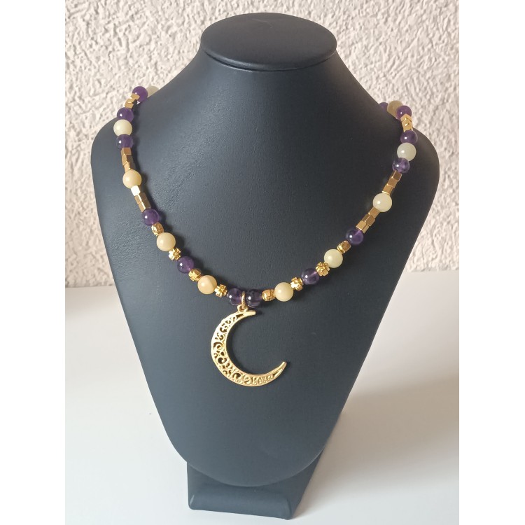 Collier "Lune rousse" - Méditation angélique