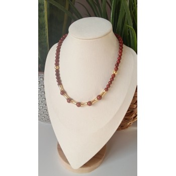 Collier "Vitalité et détermination" Jaspe rouge