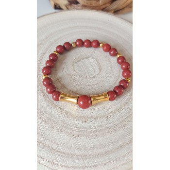 Collier "Vitalité et détermination" Jaspe rouge