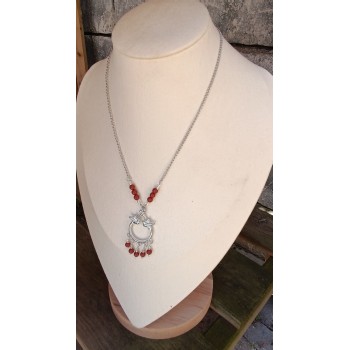 Collier "Jardin aux oiseaux" - Jaspe rouge