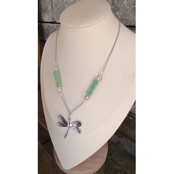 Collier Libellule d'argent - Angel aura